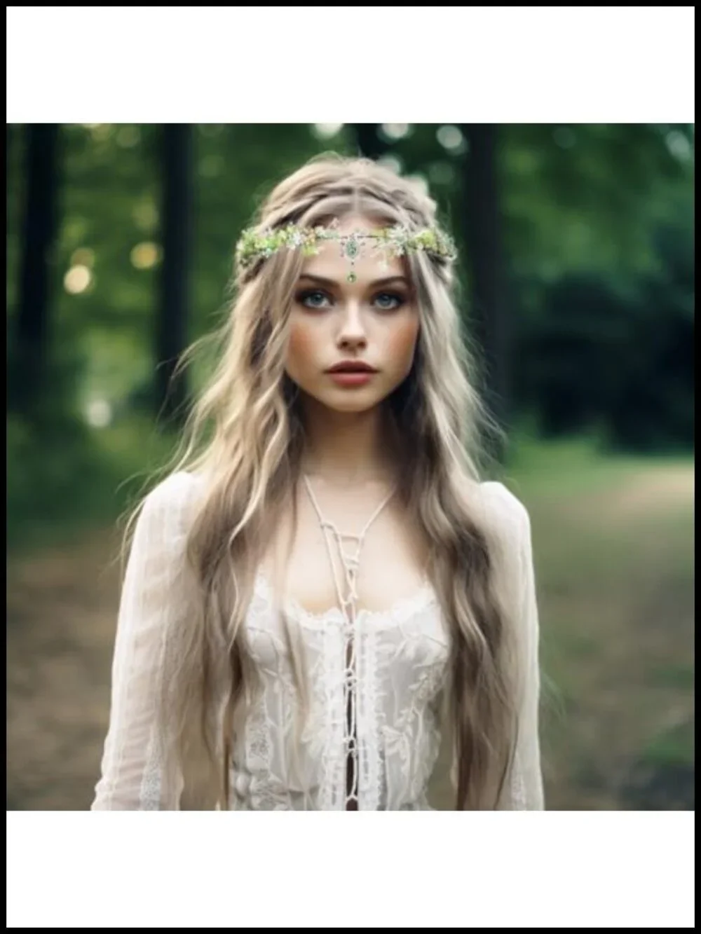 Floral Wedding Flower Crown Headband Adjustable Halo Hair Wreath